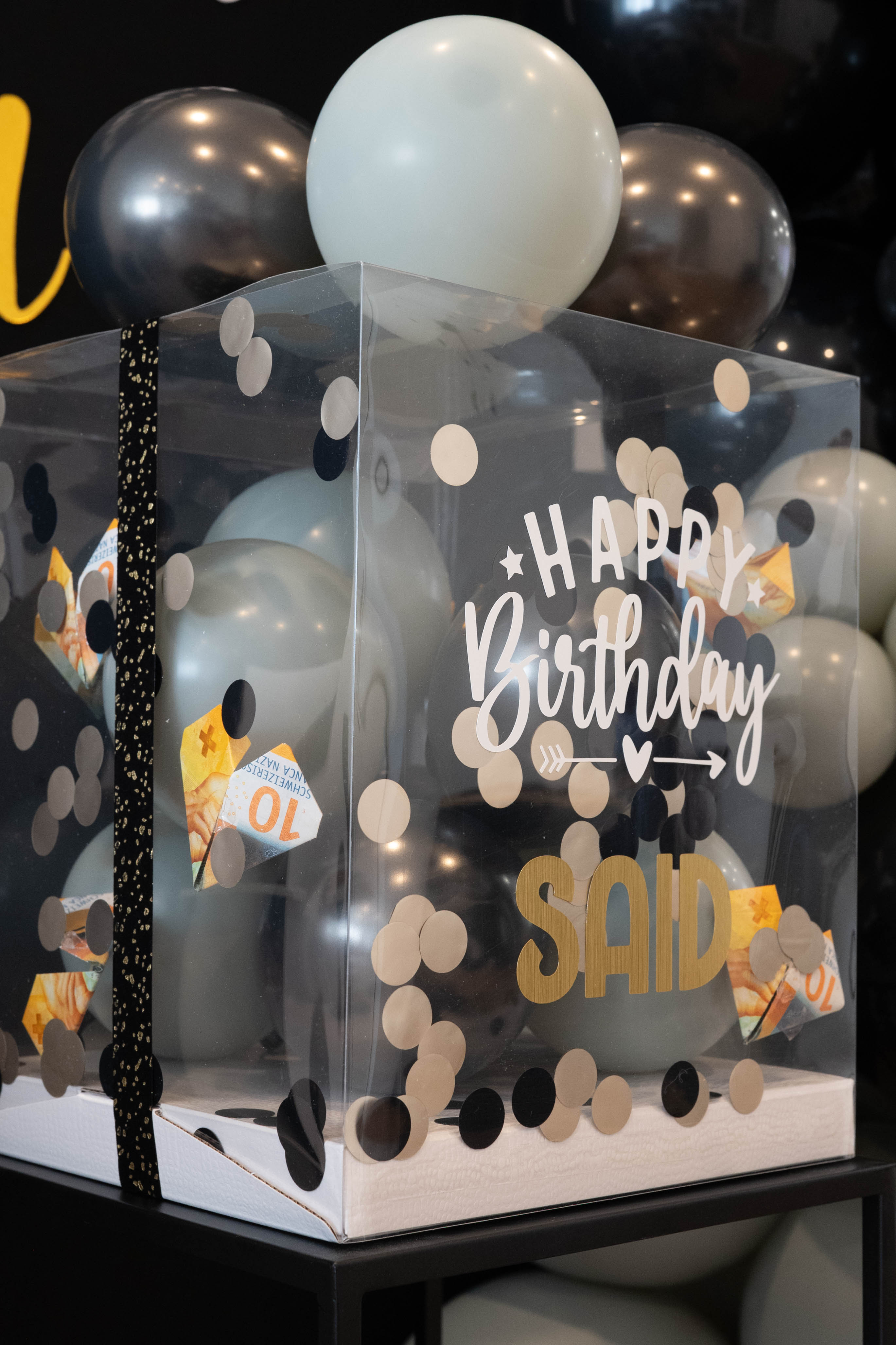 Personalisierte Geschenkbox mit Ballons Diy